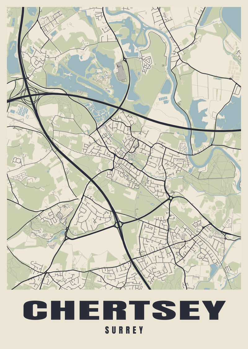 Chertsey Street Map Poster