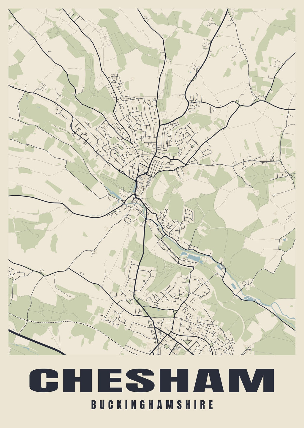 Street map poster of Chesham, Buckinghamshire