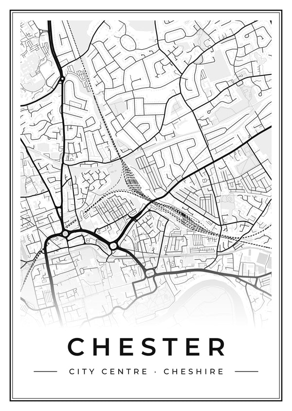 Chester City Centre Street Map Poster