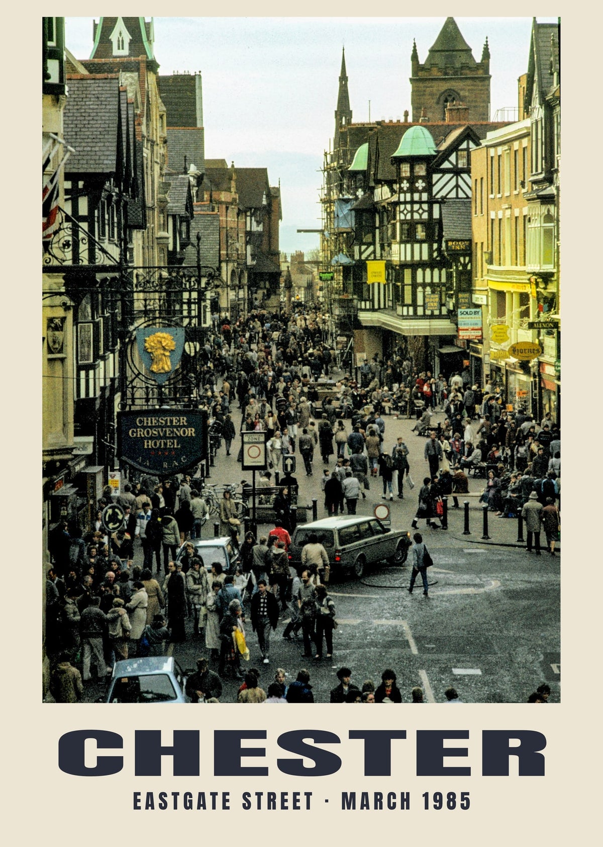 Eastgate Street, Chester, March 1985 heritage photograph