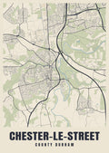 Street map poster of Chester-le-Street, County Durham