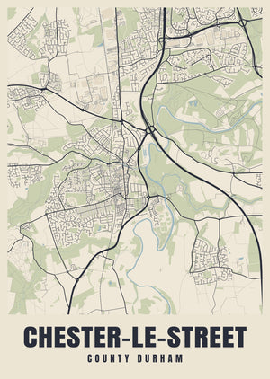 Chester-le-Street Street Map Poster