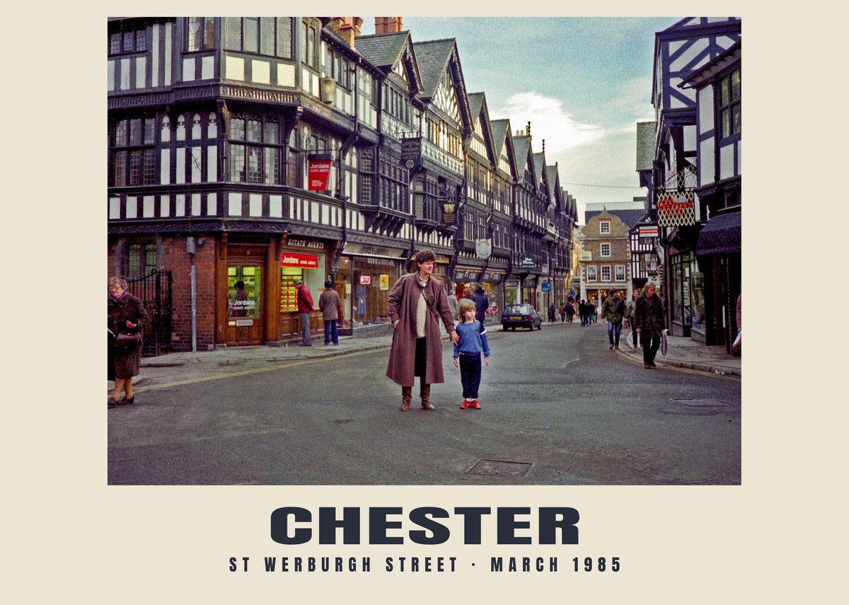St Werburgh Street, Chester, March 1985 heritage photograph