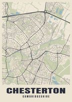 Street map poster of Chesterton, Cambridgeshire