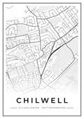 Street map poster of Chilwell village centre, Nottinghamshire