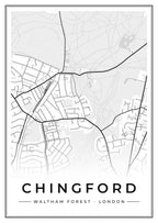 Street map poster of Chingford, Waltham Forest, London