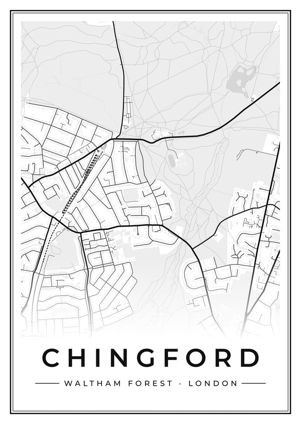 Chingford Street Map Poster