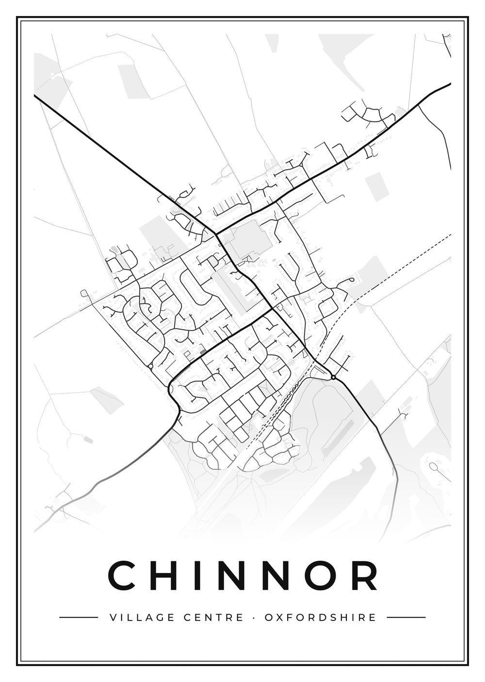 Chinnor Village Centre Street Map Poster