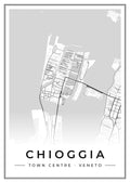 Street map poster of Chioggia town centre, Veneto