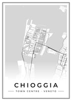 Street map poster of Chioggia town centre, Veneto