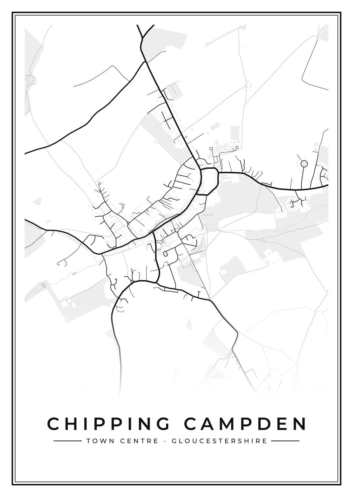 Street map poster of Chipping Campden town centre, Gloucestershire