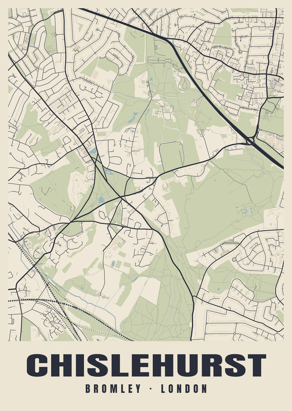 Chislehurst Heritage Street Map Poster