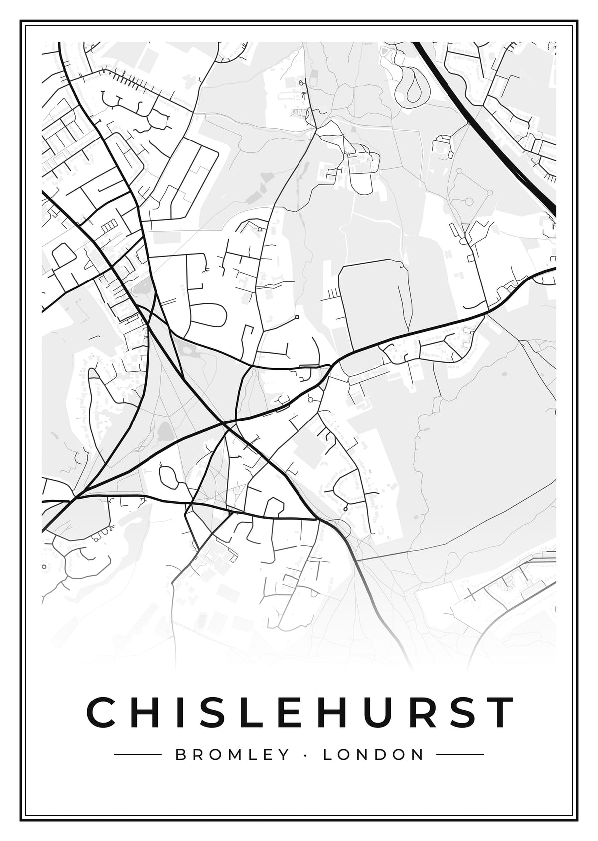 Street map poster of Chislehurst, Bromley, London