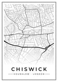 Street map poster of Chiswick, Hounslow, London