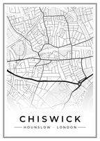 Street map poster of Chiswick, Hounslow, London