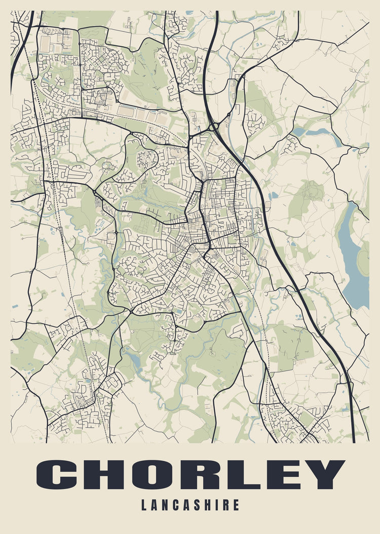 Chorley Street Map Poster