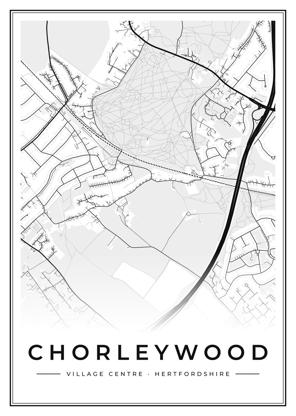 Chorleywood Village Centre Street Map Poster