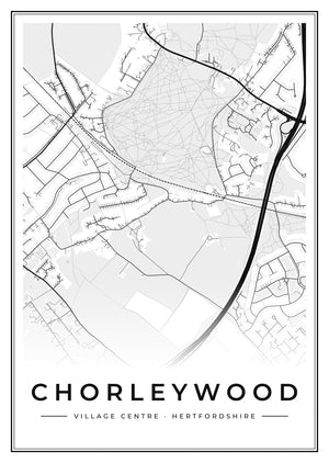Chorleywood Village Centre Street Map Poster