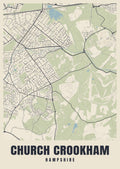 Street map poster of Church Crookham, Hampshire