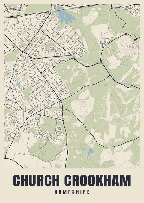 Church Crookham Street Map Poster