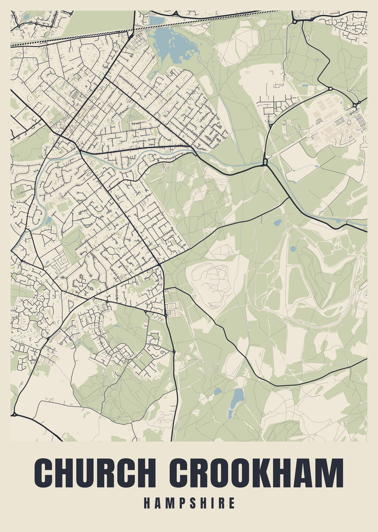 Church Crookham Street Map Poster