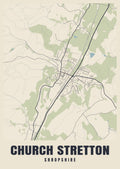 Street map poster of Church Stretton, Shropshire