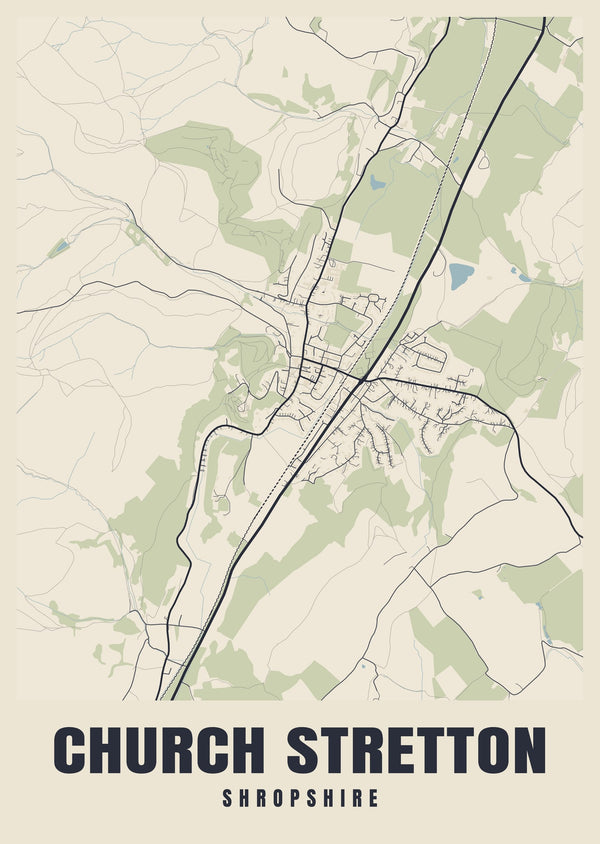 Church Stretton Street Map Poster