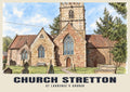 St Laurence’s Church, Church Stretton poster, Ink & Wash style