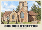 St Laurence’s Church, Church Stretton poster, Ink & Wash style