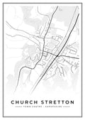 Street map poster of Church Stretton town centre, Shropshire