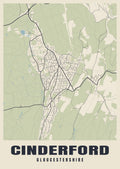 Street map poster of Cinderford, Gloucestershire