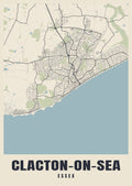Street map poster of Clacton-on-Sea, Essex