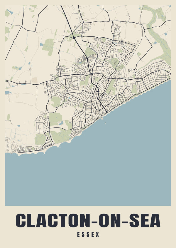Clacton-on-Sea Street Map Poster