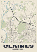 Street map poster of Claines, Worcestershire