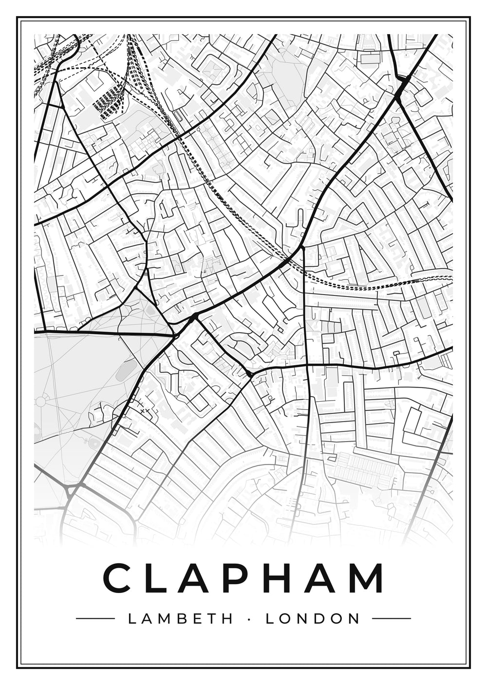 Clapham Street Map Poster