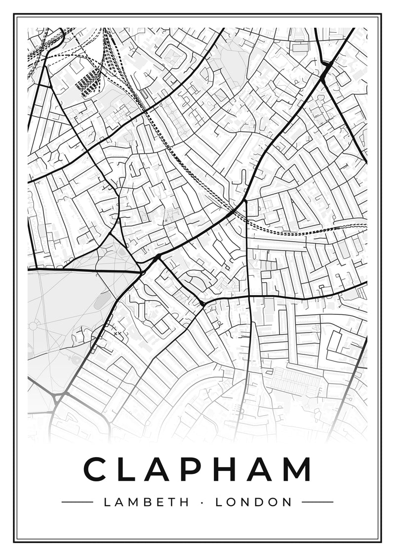 Clapham Street Map Poster