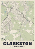 Street map poster of Clarkston, East Renfrewshire