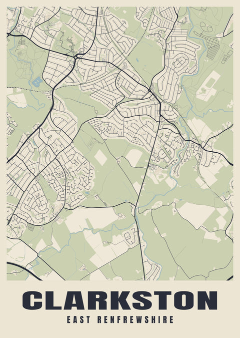 Clarkston Street Map Poster