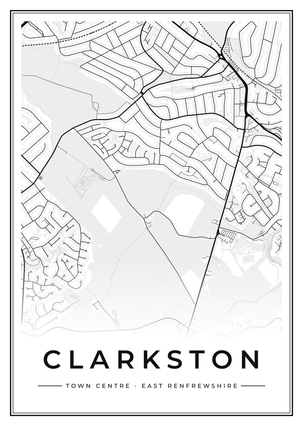 Clarkston Town Centre Street Map Poster