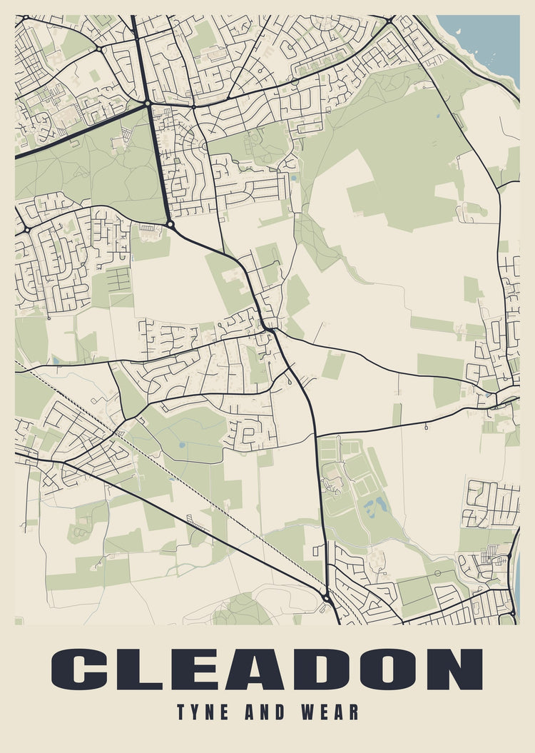 Cleadon Street Map Poster