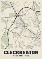 Street map poster of Cleckheaton, West Yorkshire