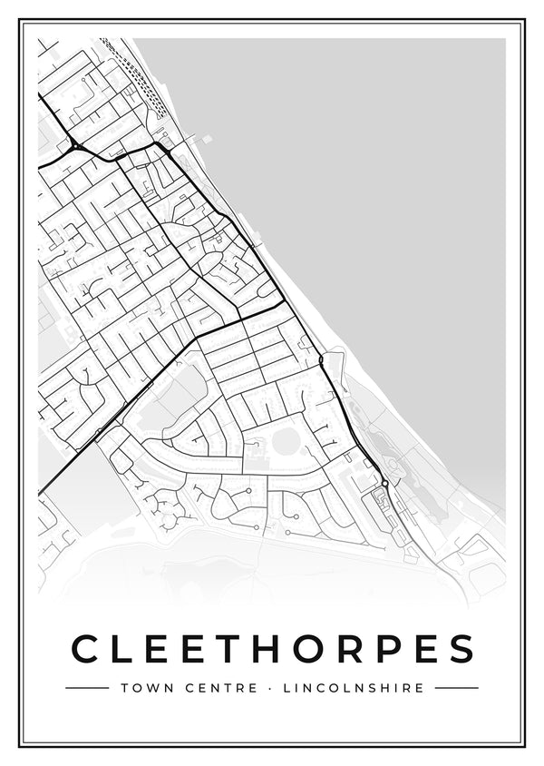 Cleethorpes Town Centre Street Map Poster