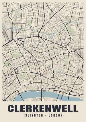 Clerkenwell Heritage Street Map Poster