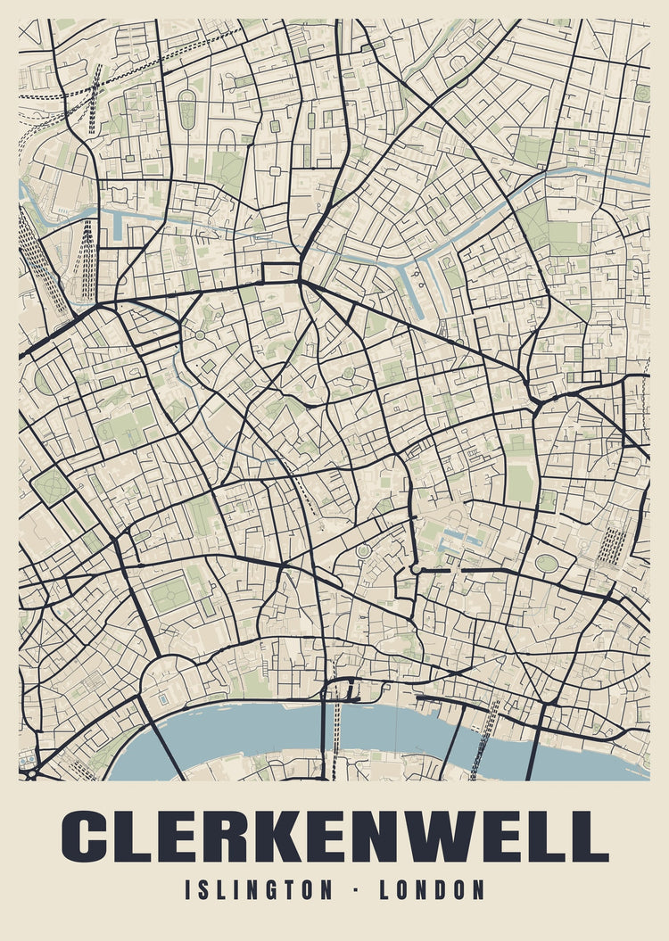 Clerkenwell Heritage Street Map Poster
