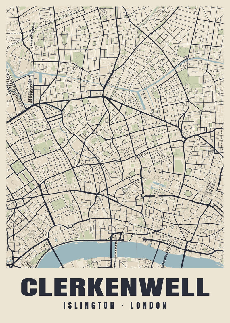 Clerkenwell Heritage Street Map Poster