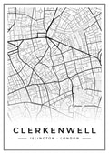 Street map poster of Clerkenwell, Islington, London