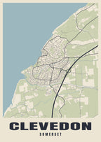 Street map poster of Clevedon, Somerset