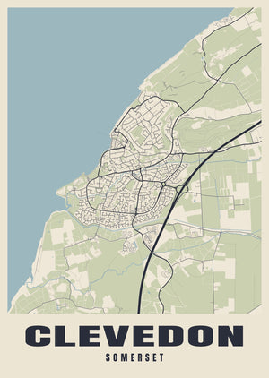 Clevedon Street Map Poster