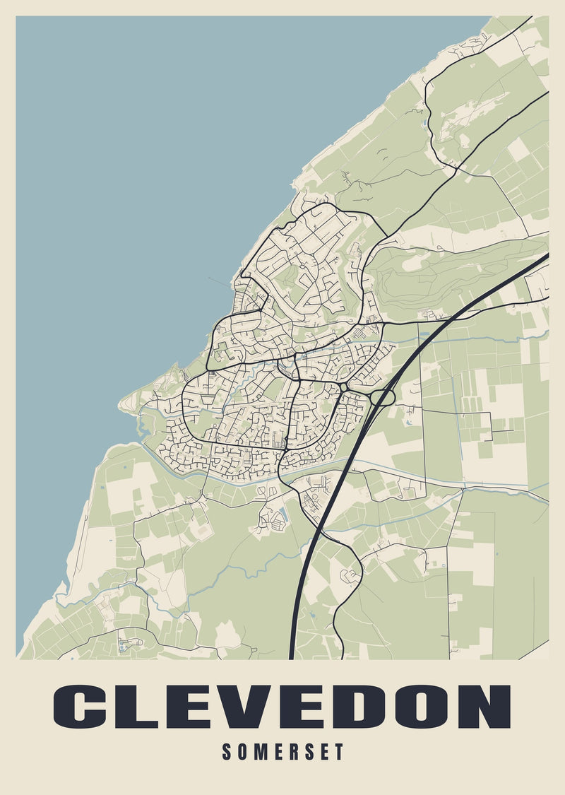 Clevedon Street Map Poster