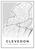 Street map poster of Clevedon town centre, Somerset